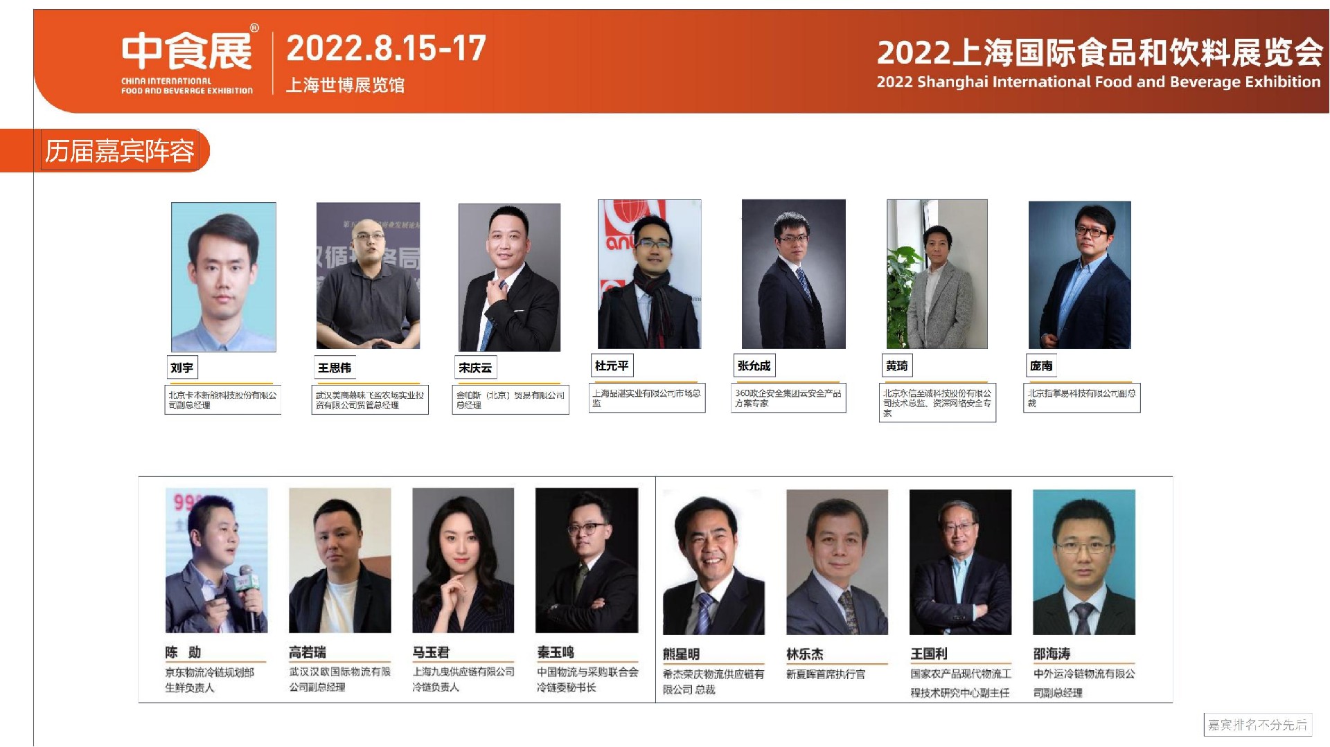 历届嘉宾阵容